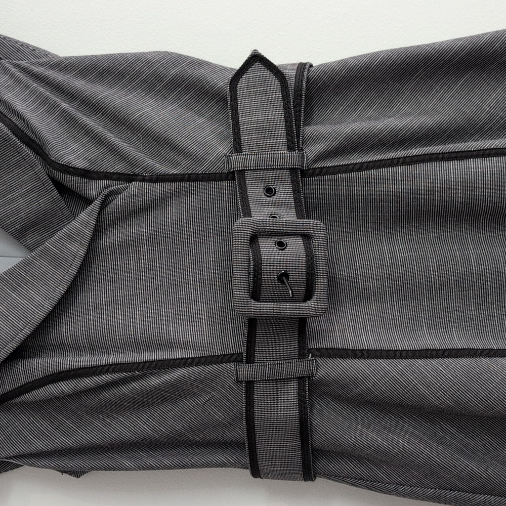 Vintage Y2K Le Chateau Charcoal Belted Midi Dress Size Small - Picture 4 of 9